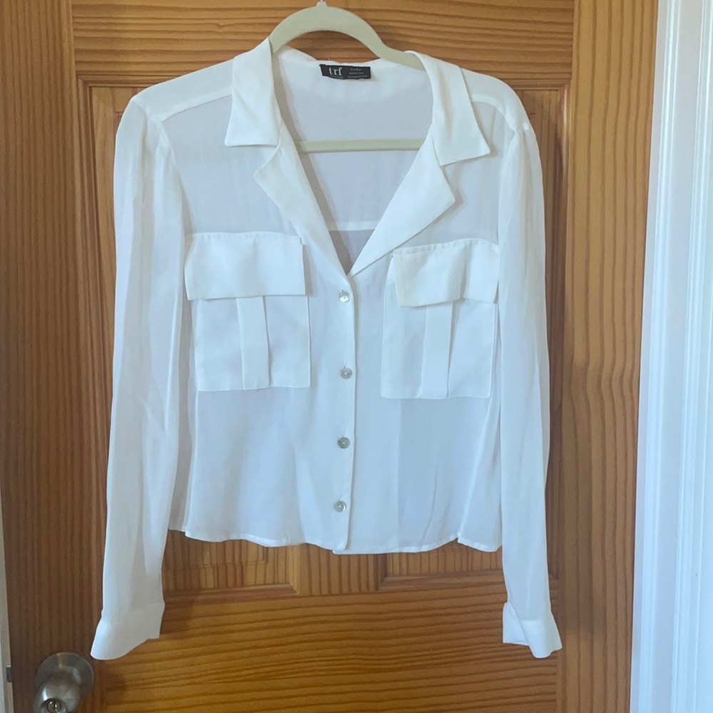Zara trf sheer button down
